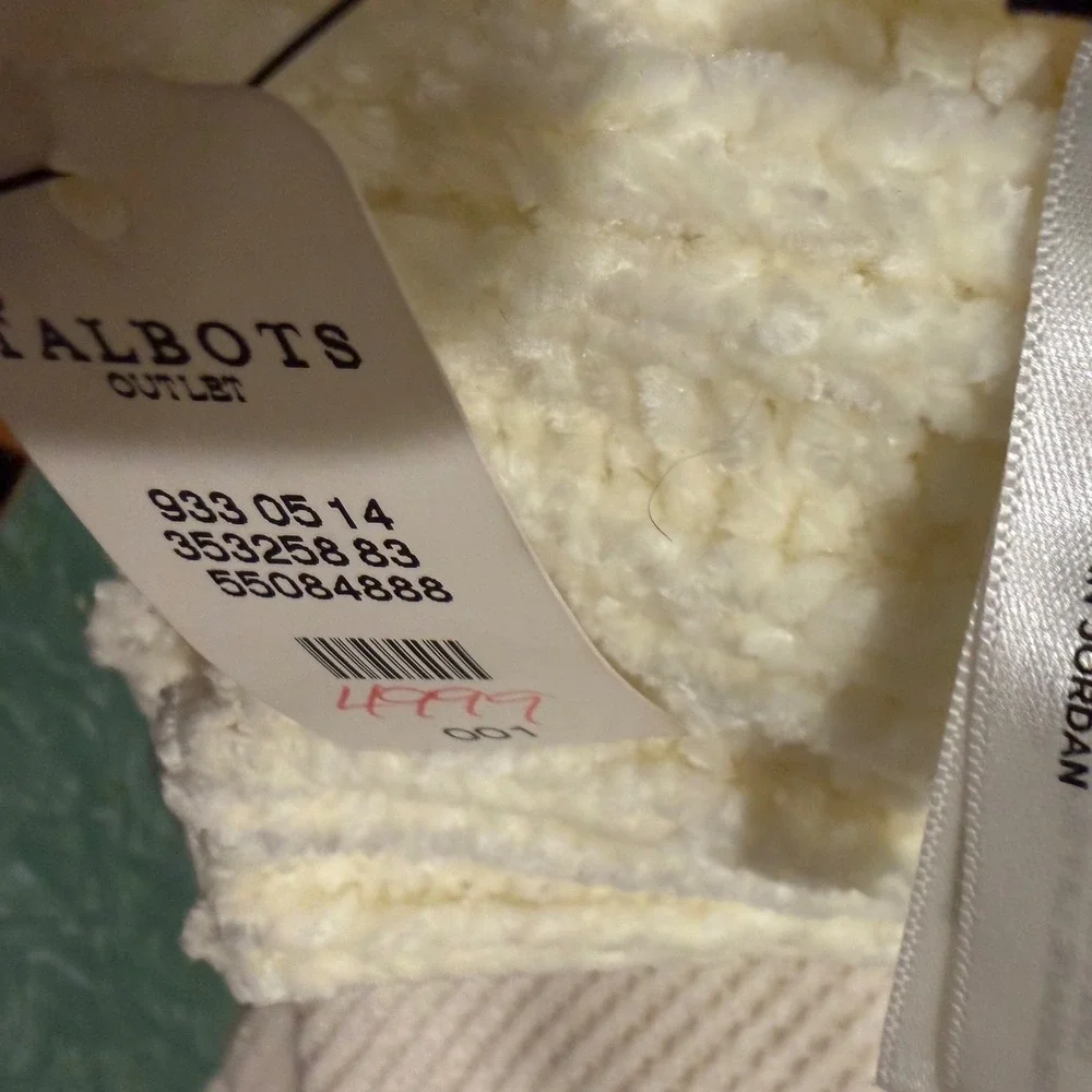 Talbots Outlet Cream Chenille Scarf Ribbed Knit Ivory Winter Wrap New NWT
